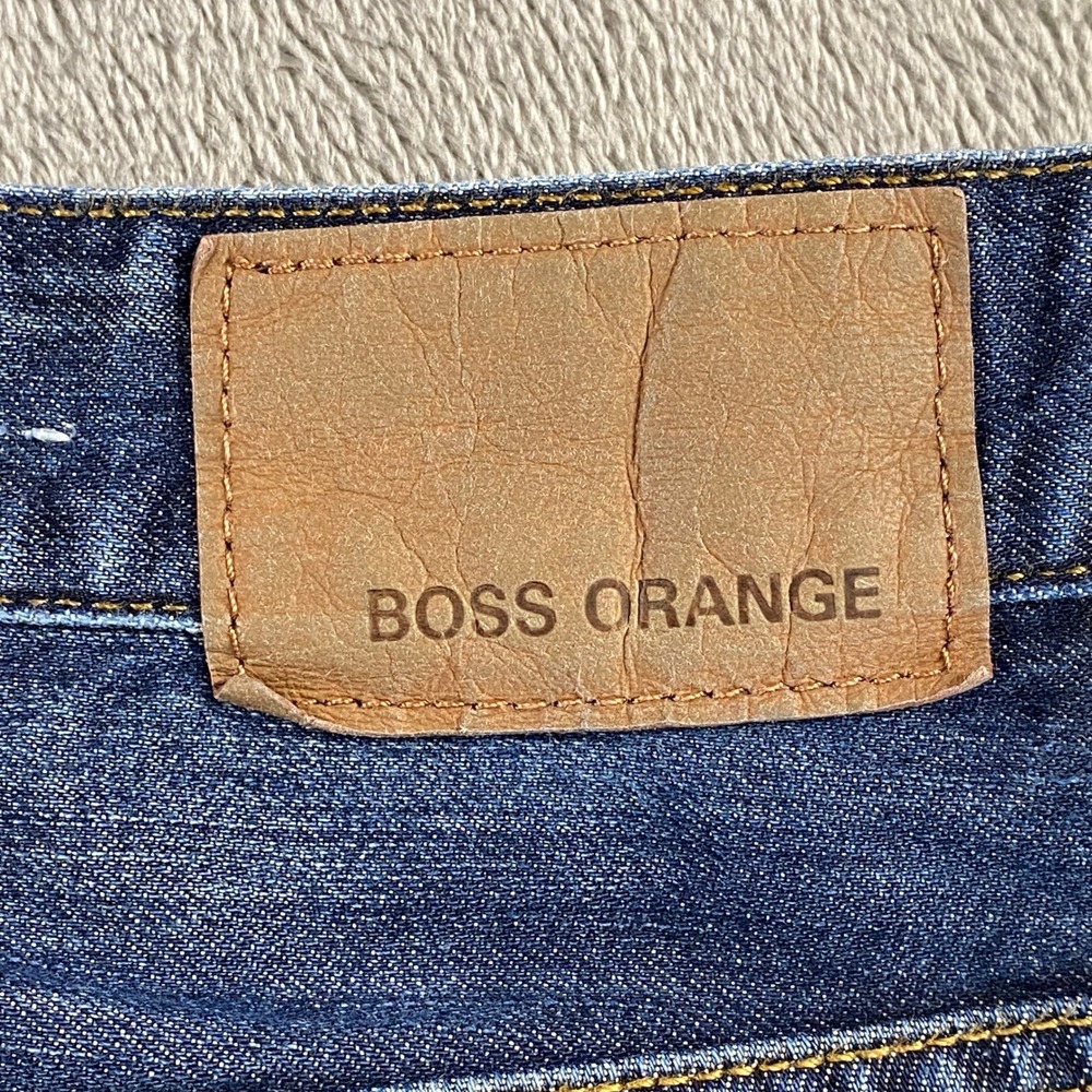 Hugo Boss Orange Jeans Mens 36x32 Blue Straight Leg Dark Wash Denim Casual - Picture 9 of 12